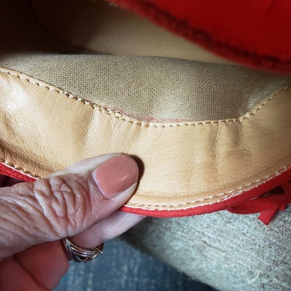 Womens RED Center Cut Fringe Ankle Booties. Size 11 - Picture 8 of 9